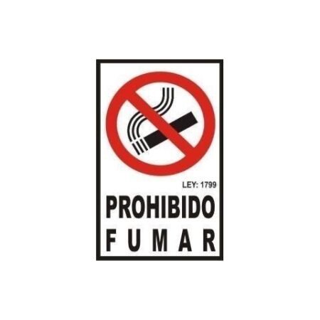 cartel autoadhesivo prohibido fumar